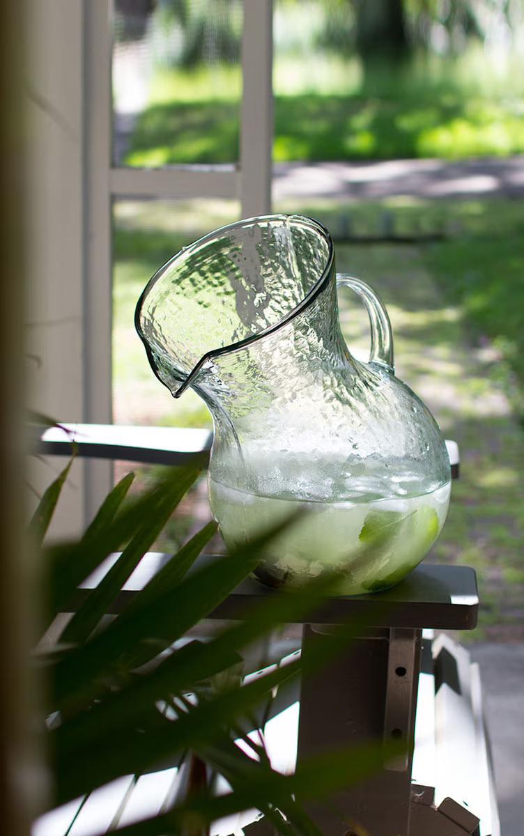 Large Glass Tilted Pitcher (Min 2) By Kalalou | Drinkware | Modishstore - 2