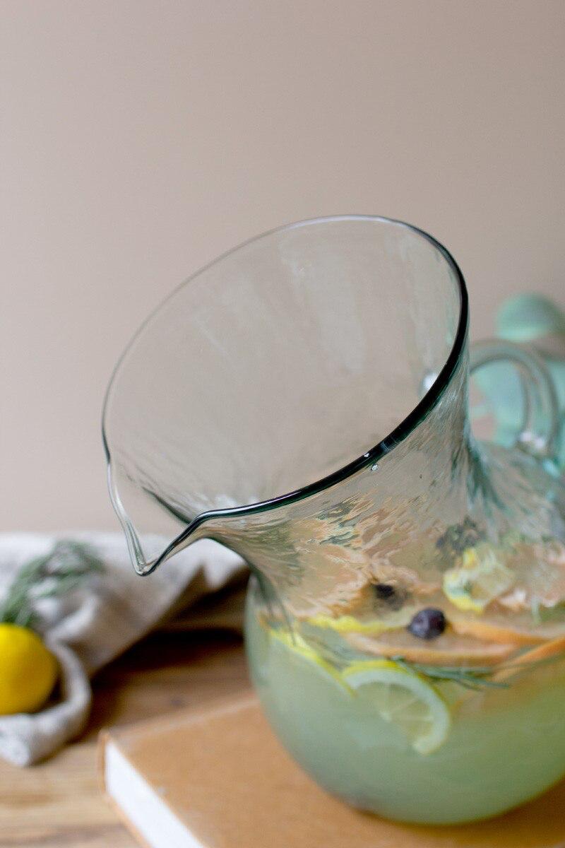 Large Glass Tilted Pitcher (Min 2) By Kalalou | Drinkware | Modishstore - 5