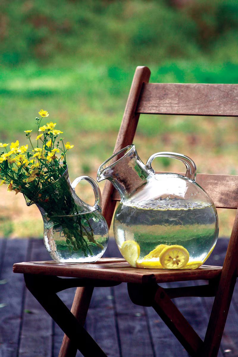 Small Glass Tilted Pitcher (Min 2) By Kalalou | Drinkware | Modishstore - 3
