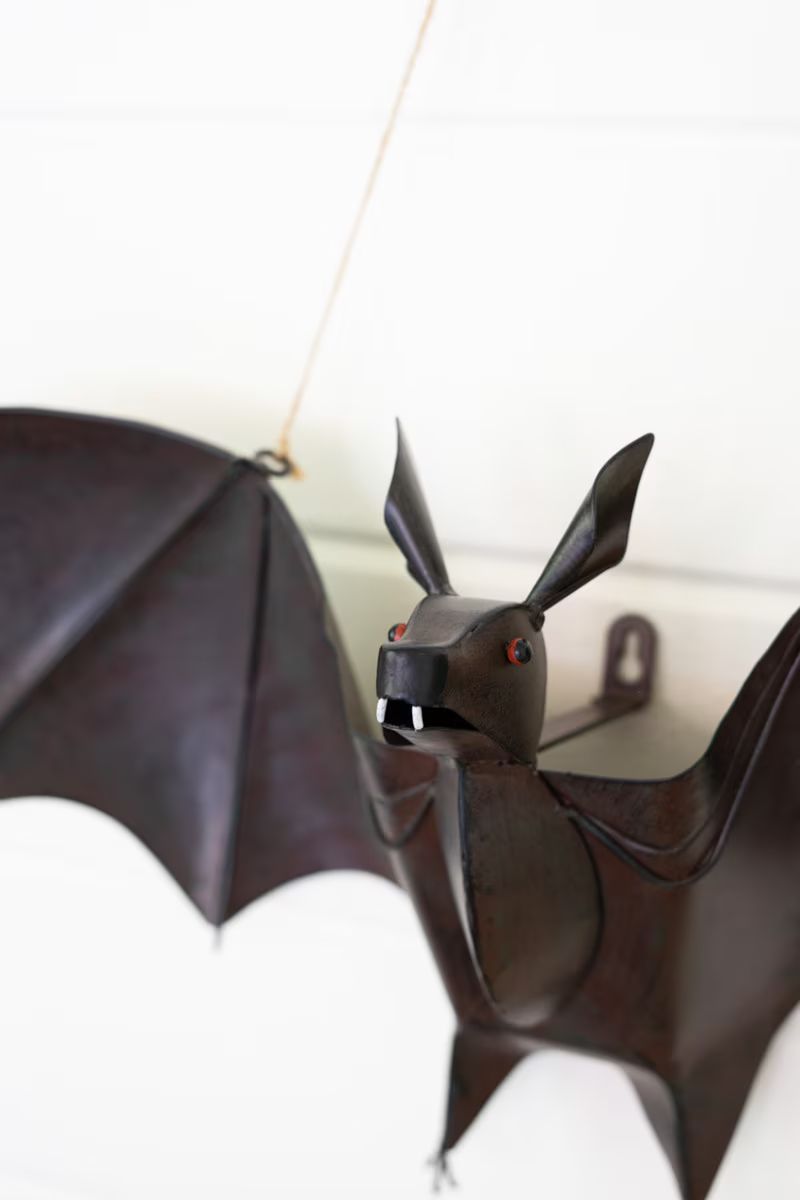 Painted Metal Bat Door Halloween Door Hanger By Kalalou | Holiday | Modishstore - 2