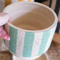 Set Of Three Clay Planters With Striped Details + Trays -One Each Size By Kalalou | Planters, Troughs & Cachepots | Modishstore - 2