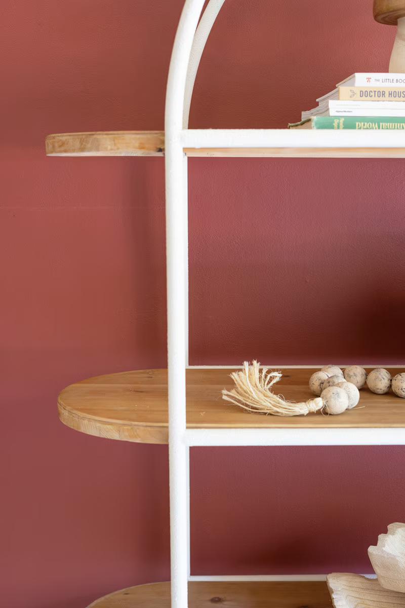 Painted Metal Arched Display With Four Wooden Shelves By Kalalou | Shelves & Shelving Units | Modishstore - 4