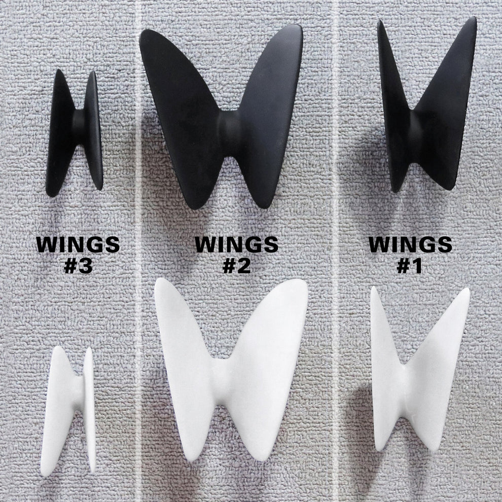 Wall Play™: Wings #1, DK Grey/ Black By Gold Leaf | Wall Art | Modishstore - 3