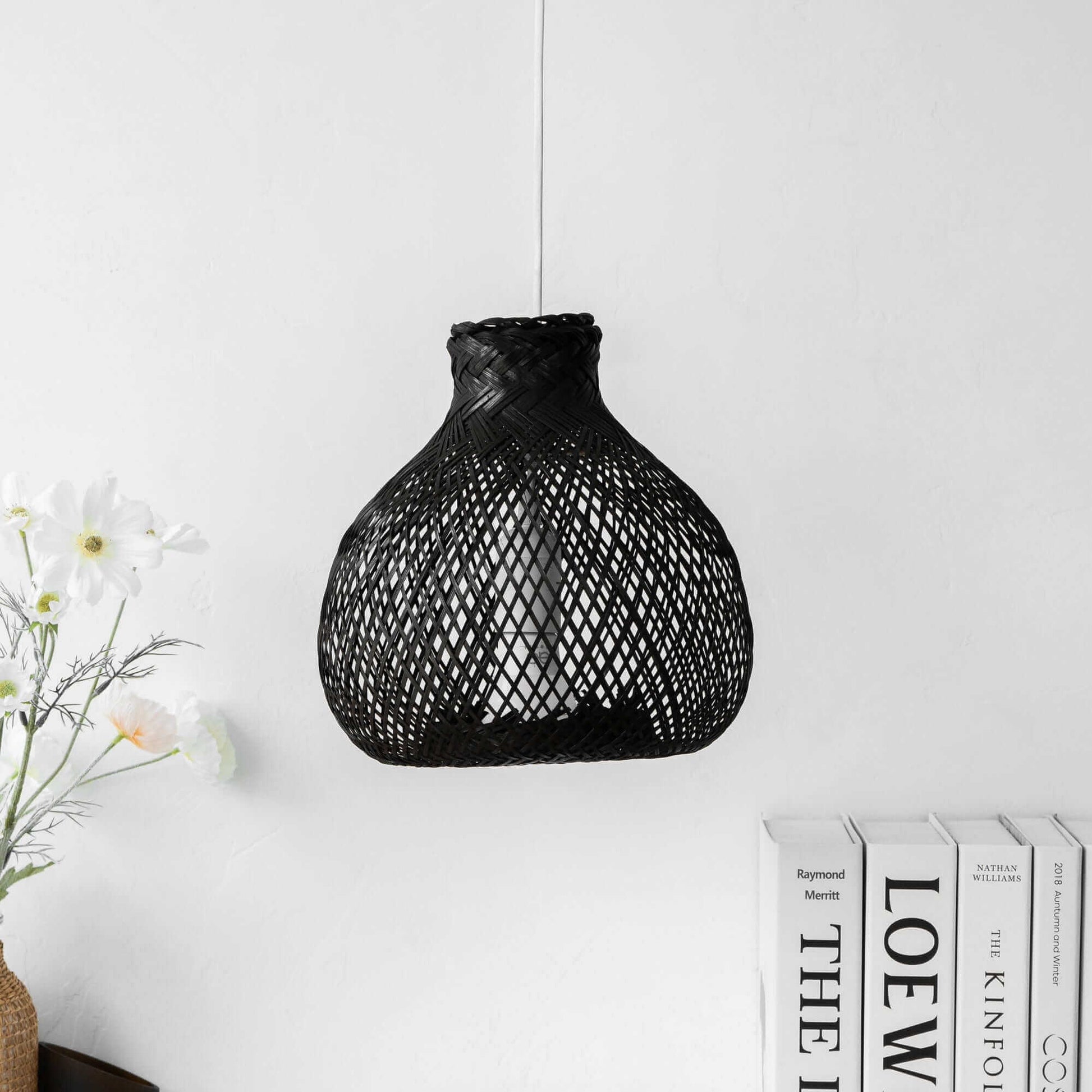 Black Kun Ya Na - Bamboo Pendant Light Shade (10 - 11 Inches) By Thaihome | Pendant Lamps | Modishstore - 4