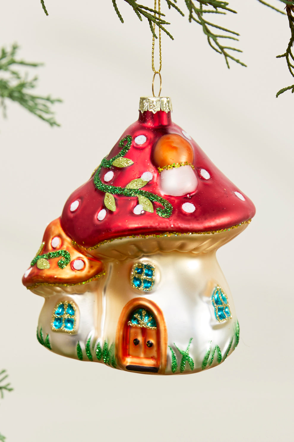 Amanita Houses Ornament Set of 4 By Accent Decor | Ornaments | Modishstore - 2