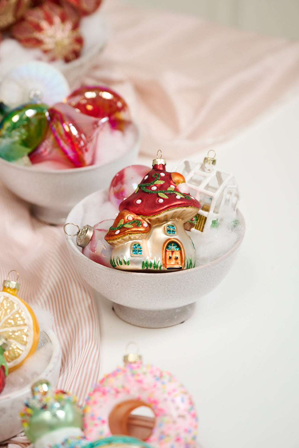 Amanita Houses Ornament Set of 4 By Accent Decor | Ornaments | Modishstore - 4