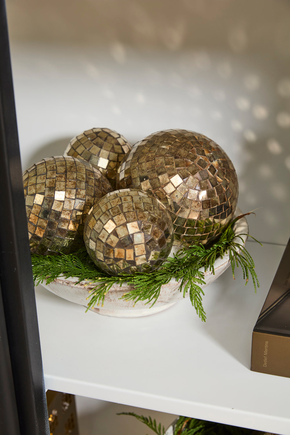 Antiqued Disco Ball Ornament Set of 8 By Accent Decor | Ornaments | Modishstore - 4