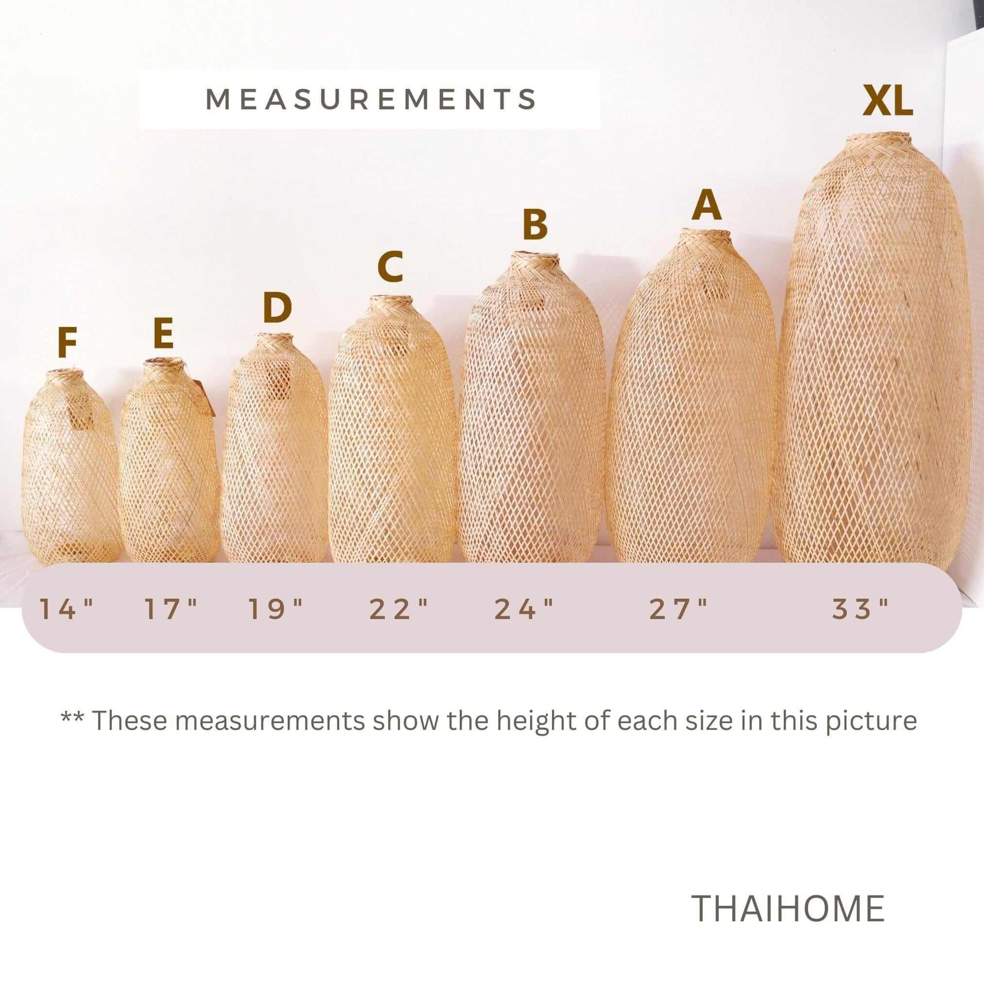 Teeraya Bamboo Pendant Light Shade Size F (Flexible) By Thaihome | Pendant Lamps | Modishstore - 2