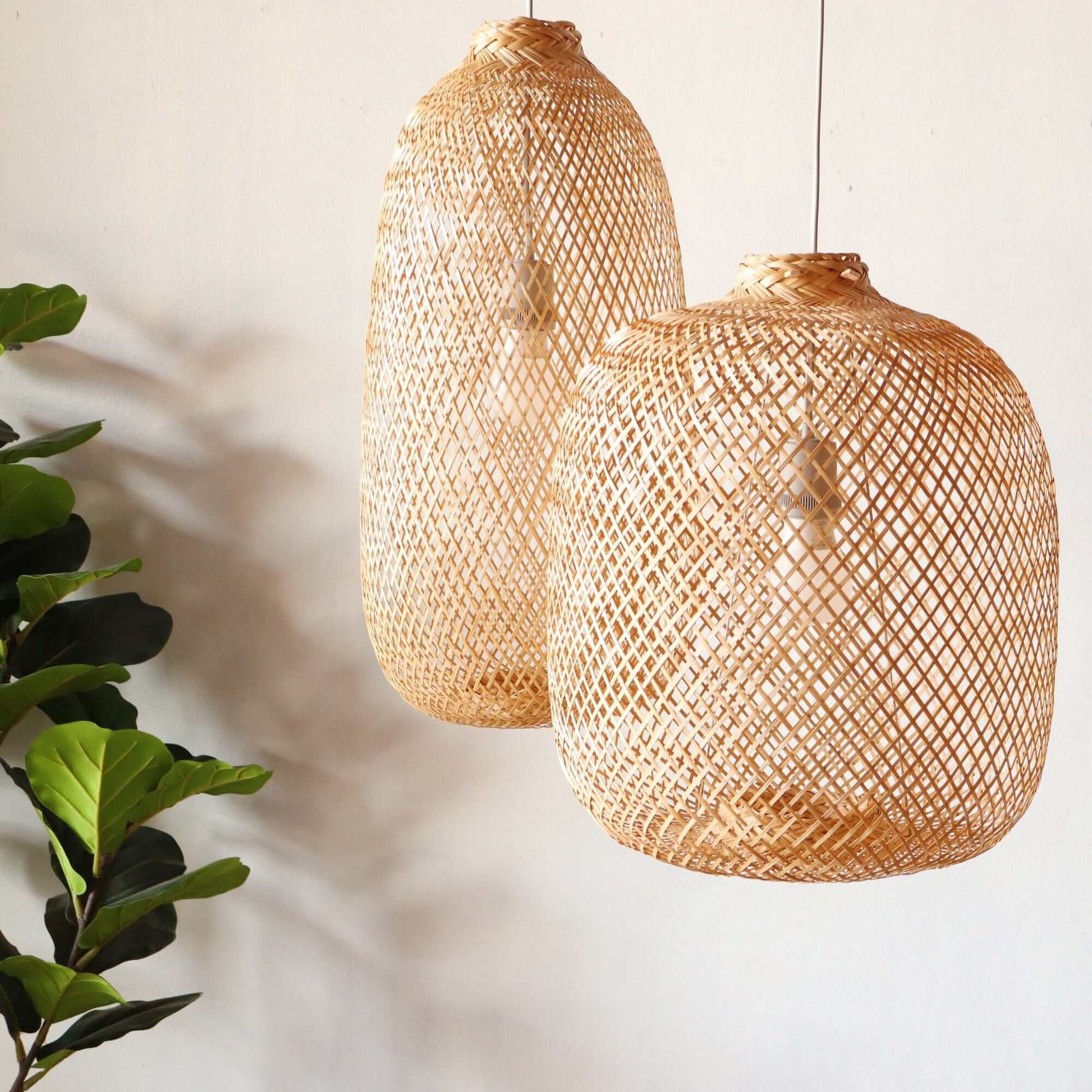 Teeraya Bamboo Pendant Light Shade Size F (Flexible) By Thaihome | Pendant Lamps | Modishstore - 3
