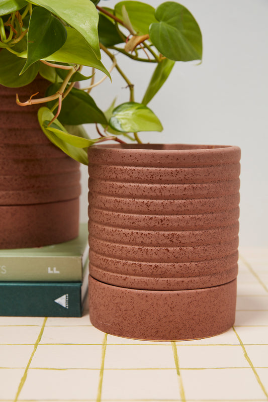 Bardo Pot with Saucer Set of 4 By Accent Decor | Planters, Troughs & Cachepots | Modishstore - 1