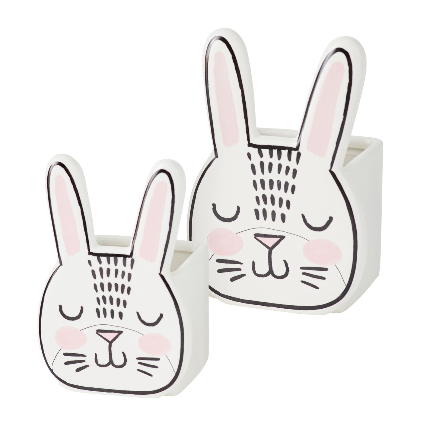 Bashful Bunny Pot Set of 8 By Accent Decor | Planters, Troughs & Cachepots | Modishstore - 4