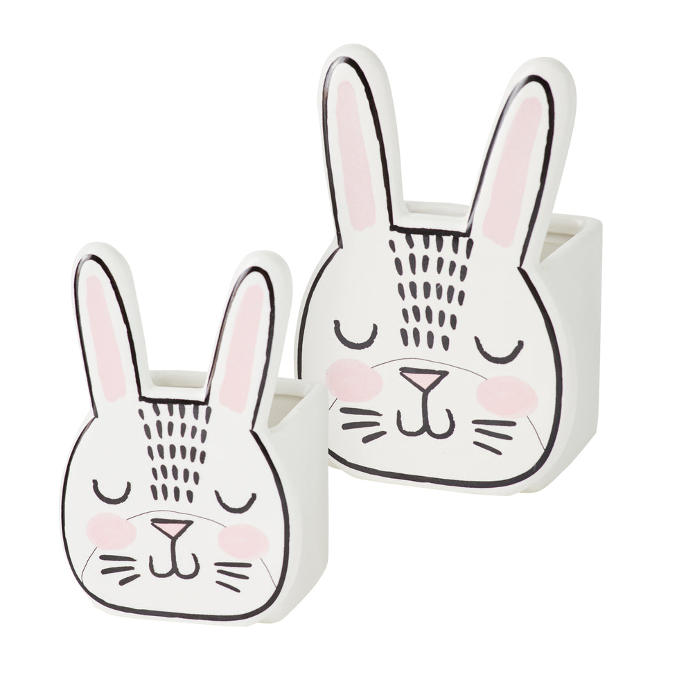 Bashful Bunny Pot Set of 8 By Accent Decor | Planters, Troughs & Cachepots | Modishstore - 4