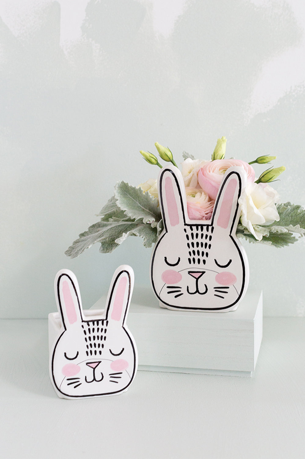 Bashful Bunny Pot Set of 8 By Accent Decor | Planters, Troughs & Cachepots | Modishstore - 1