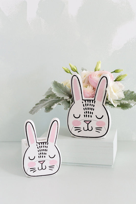 Bashful Bunny Pot Set of 8 By Accent Decor | Planters, Troughs & Cachepots | Modishstore - 1