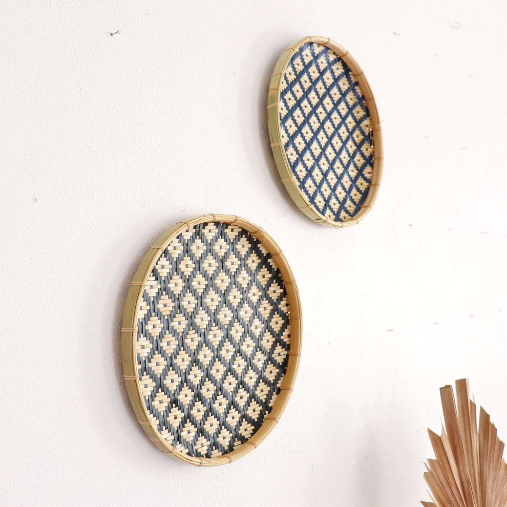 A Ti Nuch - Wall Art Decor Hanging Set Of 2 (Black And Blue) By Thaihome | Wall Decor | Modishstore - 3