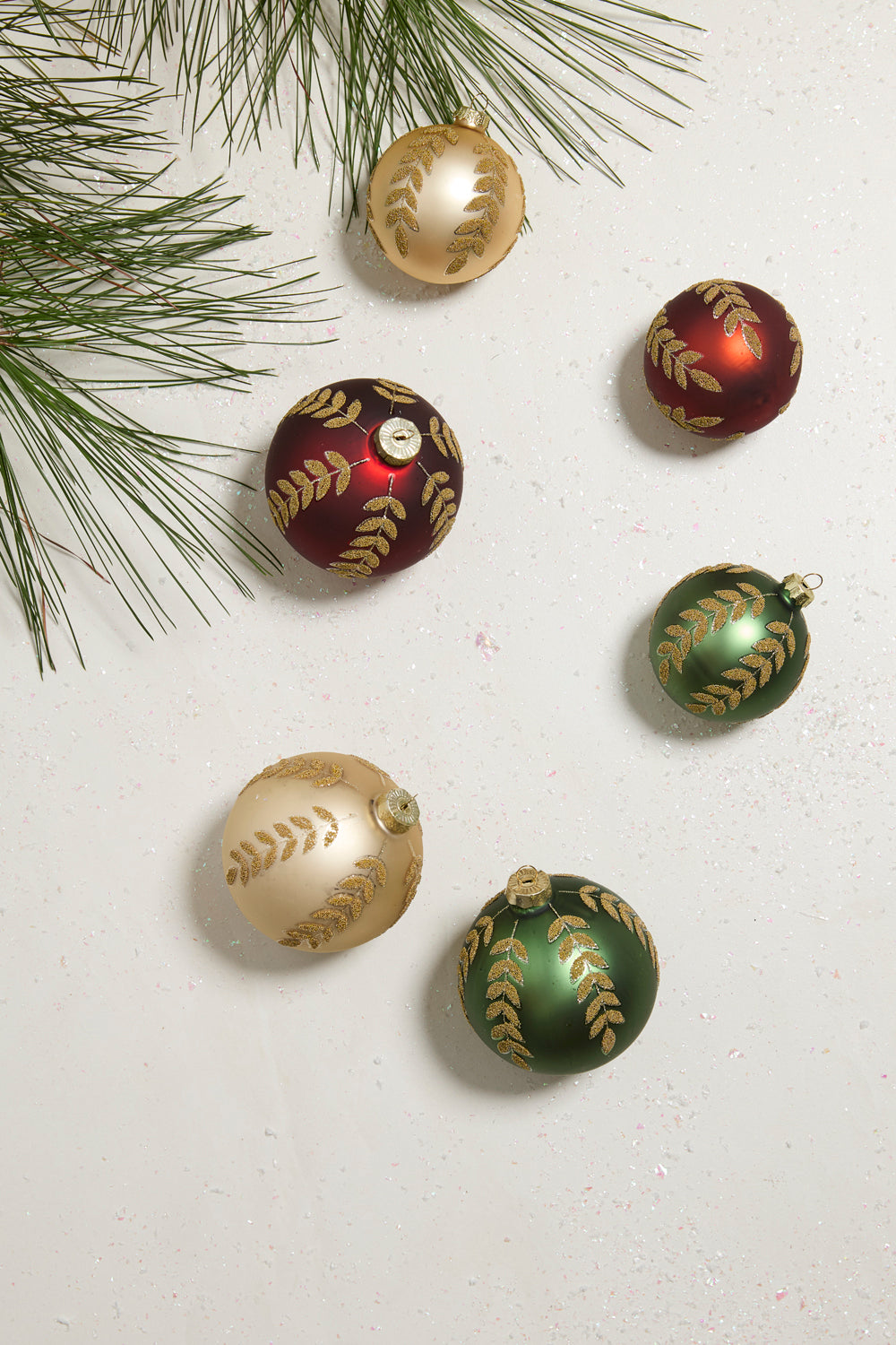 Beaded Leaf Ornament Set of 8 By Accent Decor | Ornaments | Modishstore - 3