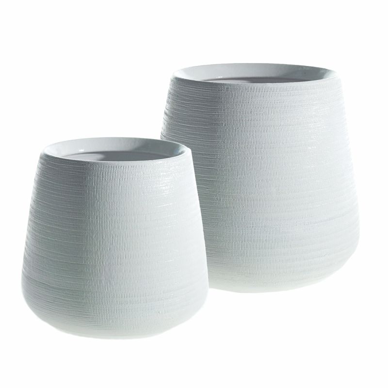 Benji Pot 14.5" x  13.5" White By Accent Decor | Planters, Troughs & Cachepots | Modishstore - 2