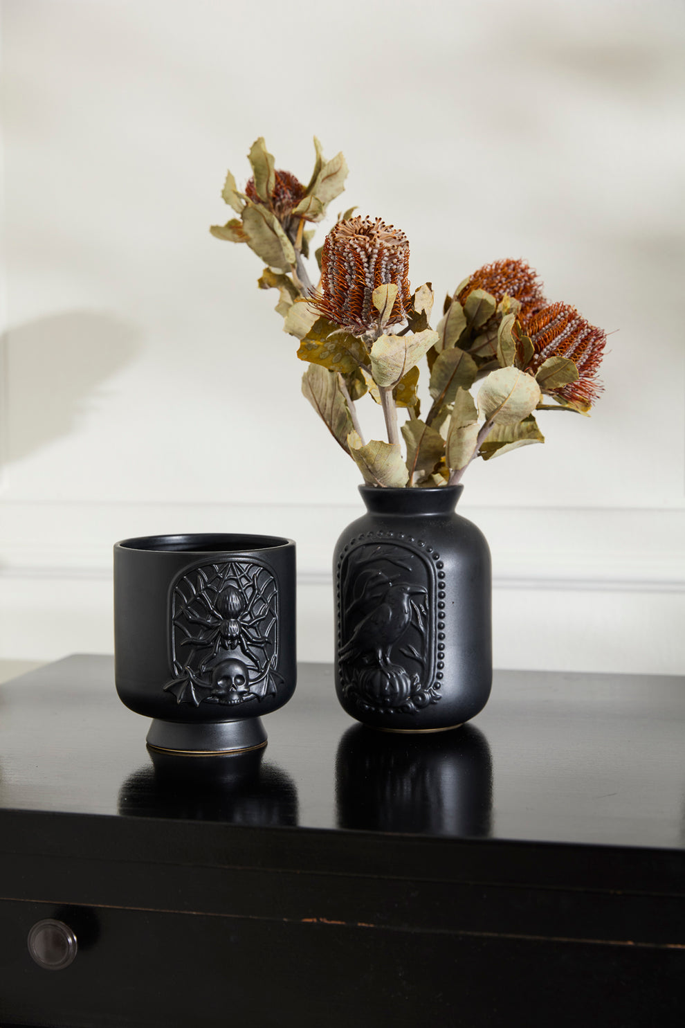 Black Magic Collection Set of 8 By Accent Decor | Planters, Troughs & Cachepots | Modishstore - 3