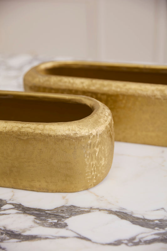 Blaze Trough Set of 2 By Accent Decor | Planters, Troughs & Cachepots | Modishstore - 1