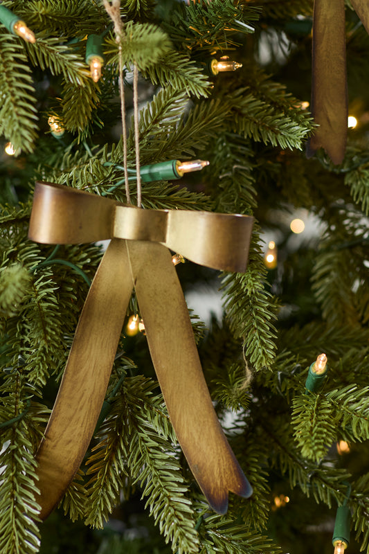 Brassy Bow Ornament Set of 8 By Accent Decor | Ornaments | Modishstore - 1