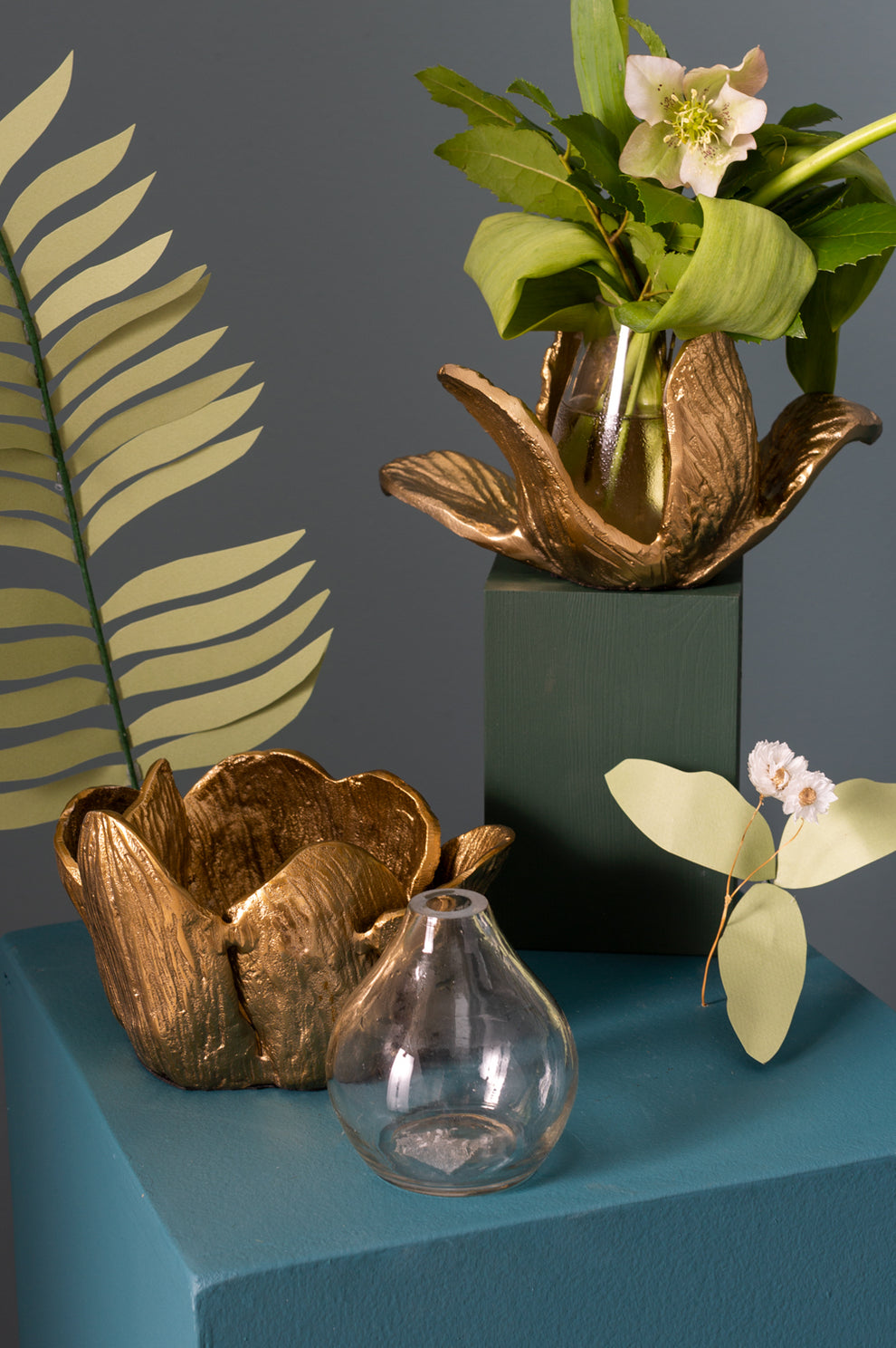 Budding Flower Sculpture Set of 2 By Accent Decor | Sculptures | Modishstore - 1