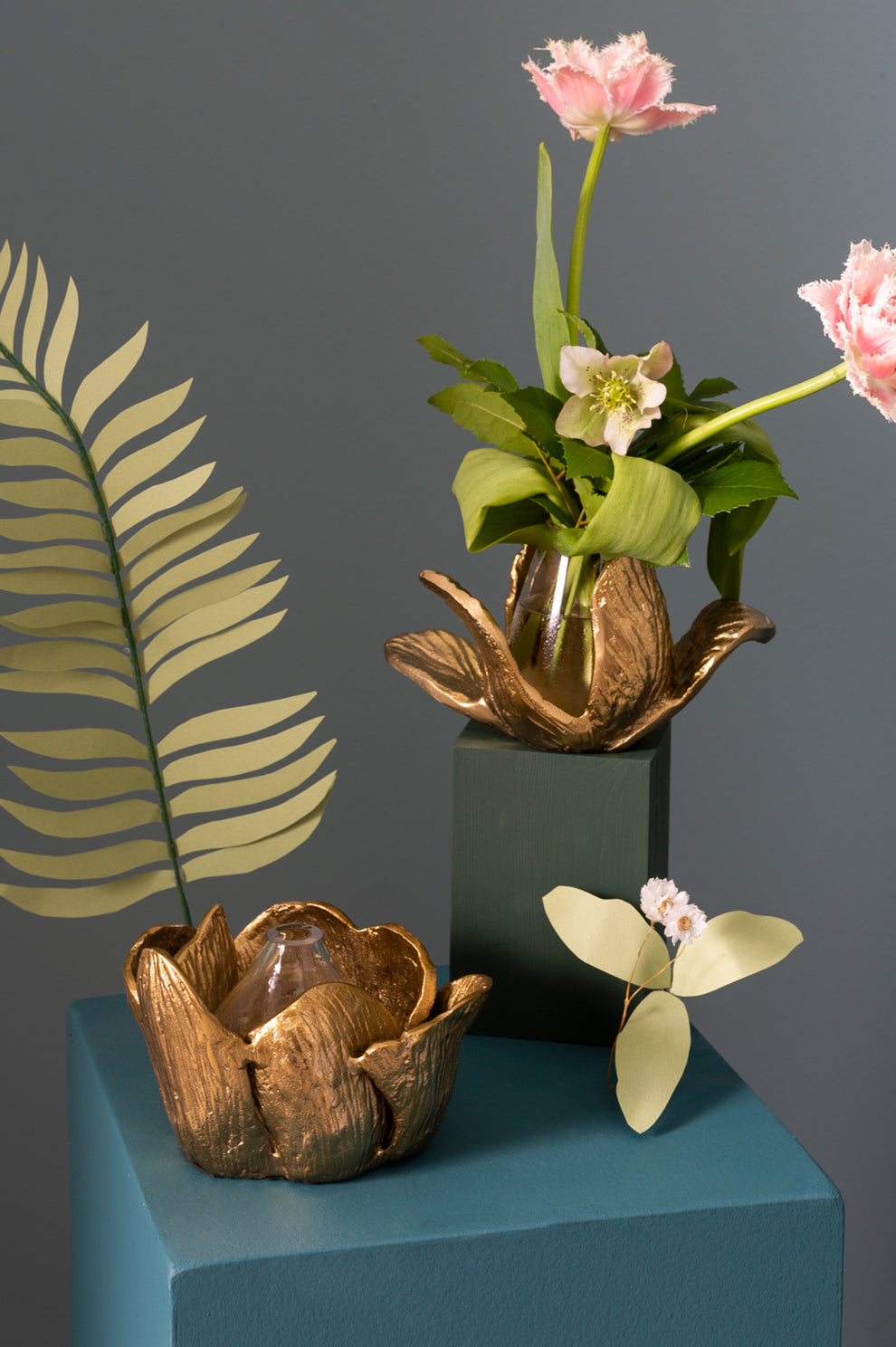 Budding Flower Sculpture Set of 2 By Accent Decor | Sculptures | Modishstore - 3
