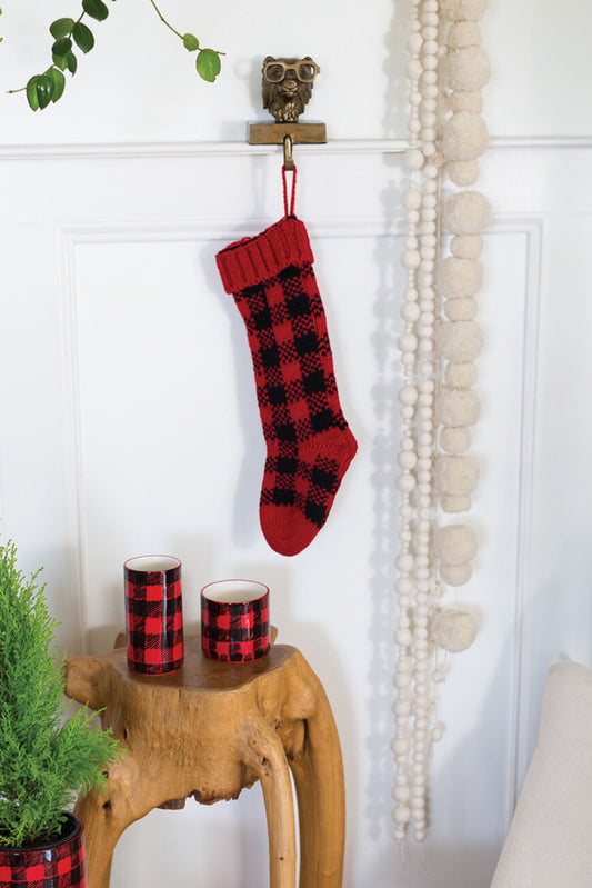 Buffalo Check Stocking Set of 2 By Accent Decor | Decor | Modishstore - 1