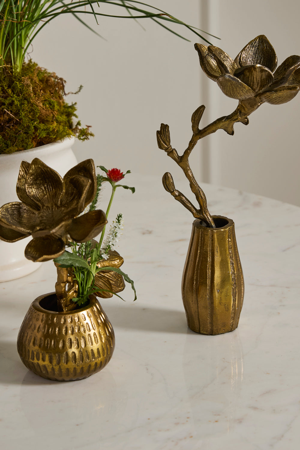 Butterfly Magnolia Sculpture Set of 2 By Accent DŽcor