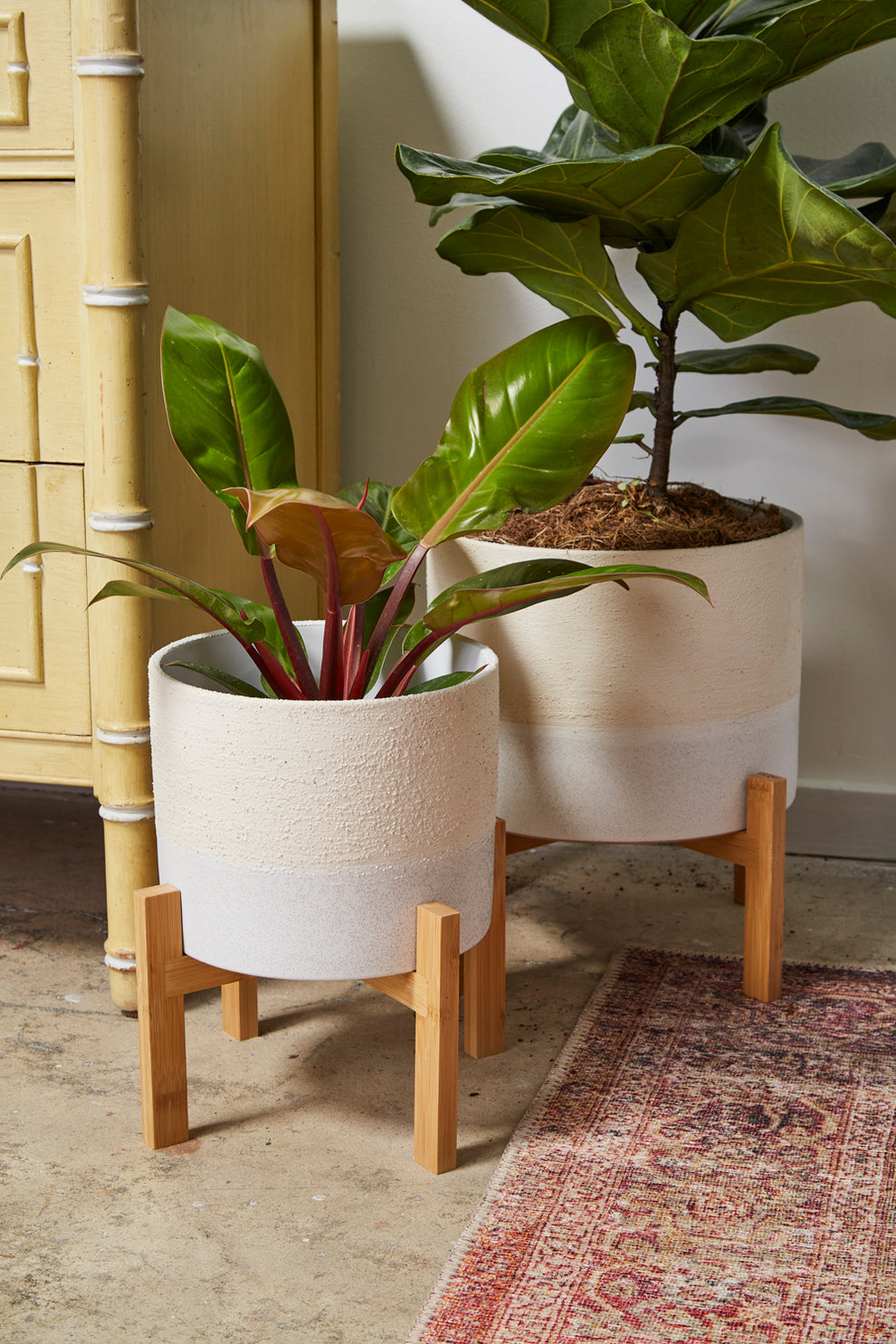 Calvia Pot with Stand Set of 2 By Accent Decor | Planters, Troughs & Cachepots | Modishstore - 3