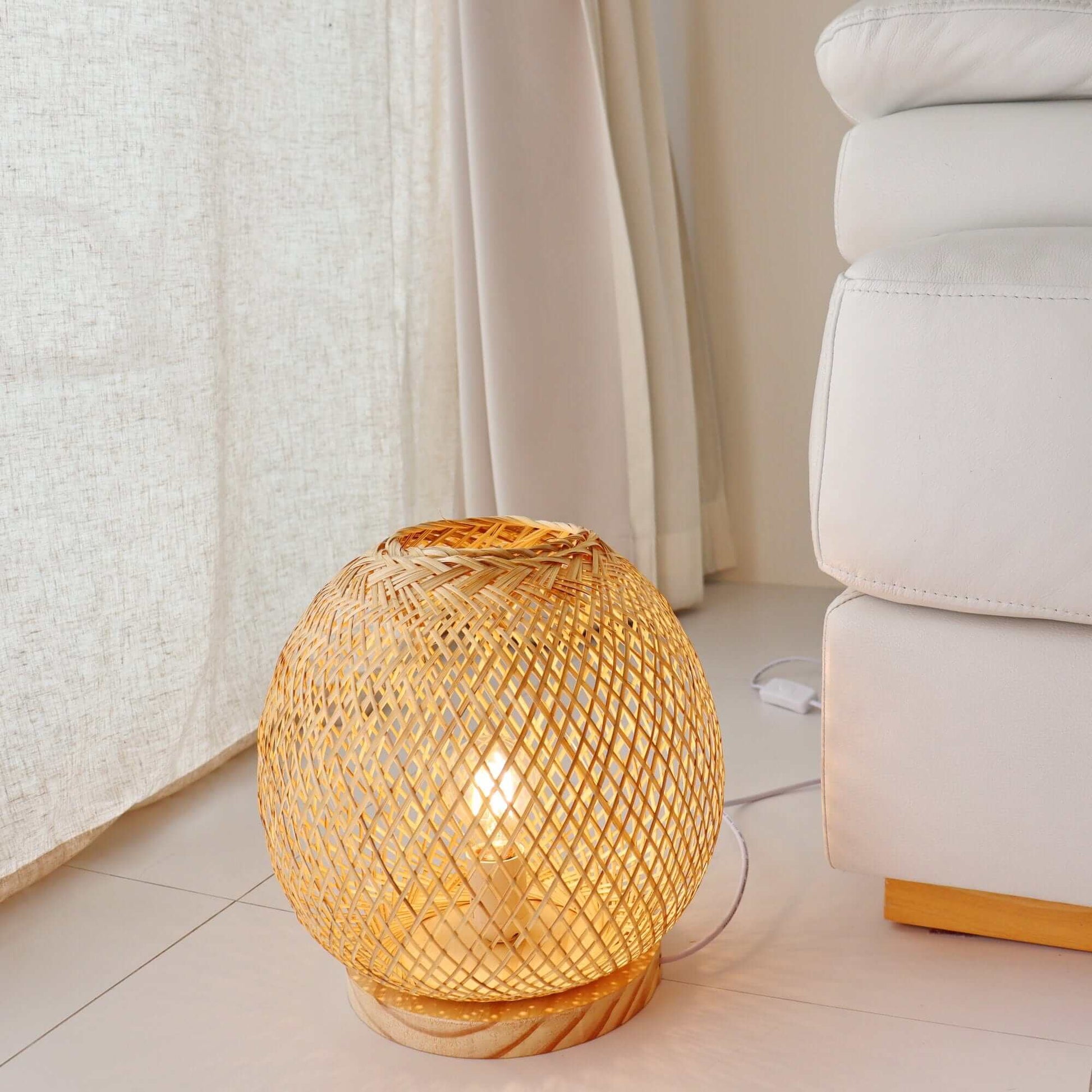 Chi Na Bamboo Weaving Table Lamp - Organic Elegance Illuminated By Thaihome | Table Lamps | Modishstore - 2