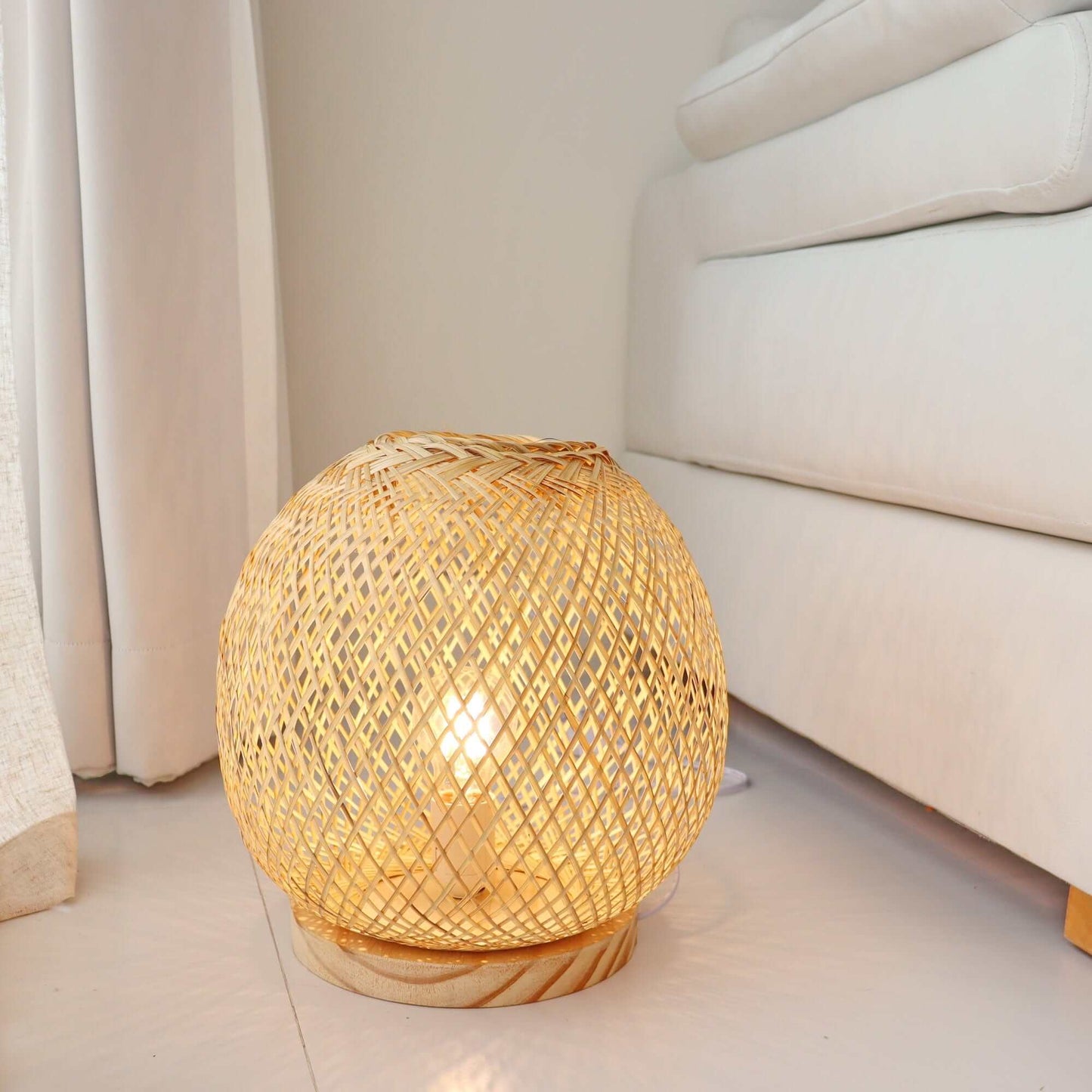 Chi Na Bamboo Weaving Table Lamp - Organic Elegance Illuminated By Thaihome | Table Lamps | Modishstore - 5