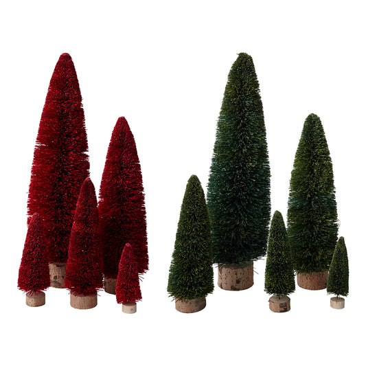 Christmas Bottle Brush Tree Set of 8 By Accent Decor | Decor | Modishstore - 1