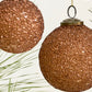 Copper Glitter Ornament Set of 8 By Accent Decor | Ornaments | Modishstore - 1
