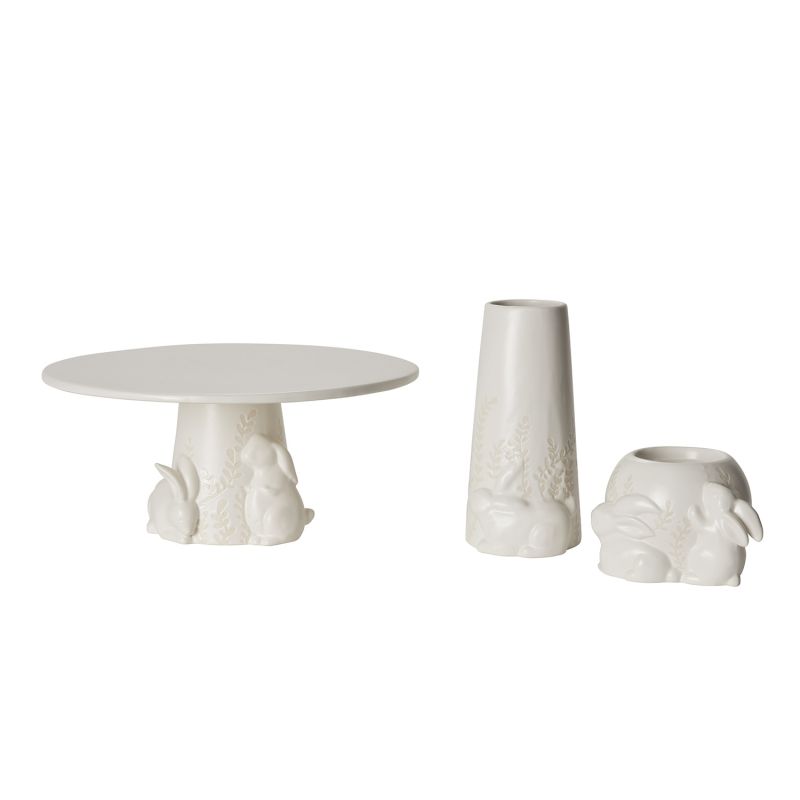 Cottontail Cake Plate 11.75" x  5.25" By Accent Decor | Cake & Tiered Stands | Modishstore - 3