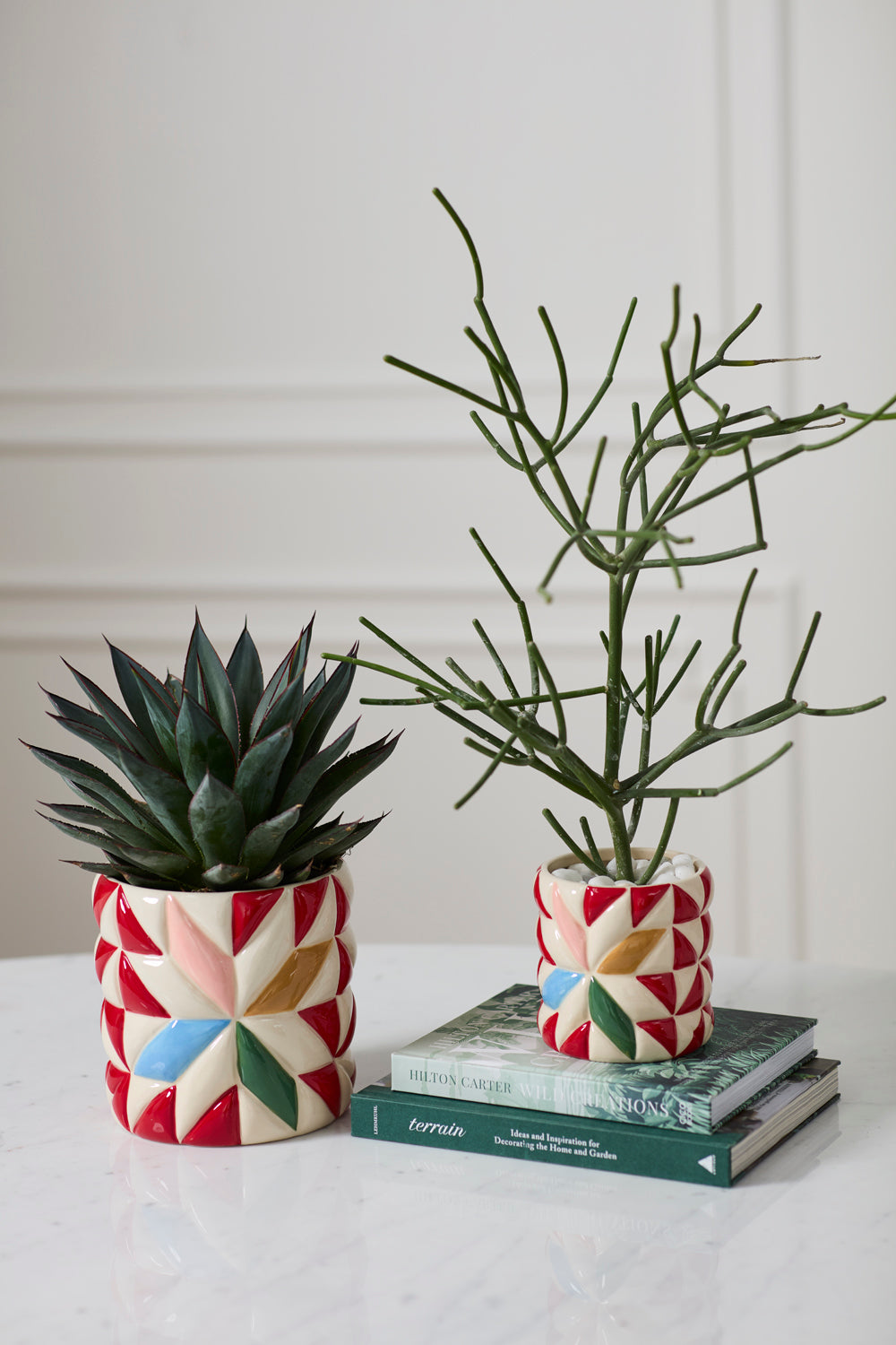 Cozy Quilt Pot Set of 4 By Accent Decor | Planters, Troughs & Cachepots | Modishstore - 4