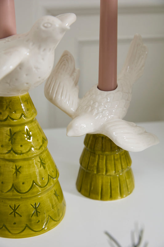 Dove Tree Candleholder Set of 2 By Accent Decor | Candle Holders | Modishstore - 1