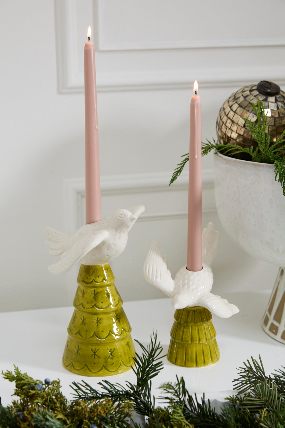 Dove Tree Candleholder Set of 2 By Accent Decor | Candle Holders | Modishstore - 3