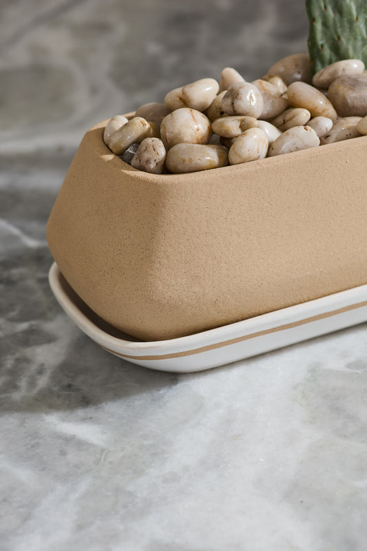 Dublin Planter with Saucer By Accent Decor | Planters, Troughs & Cachepots | Modishstore - 1