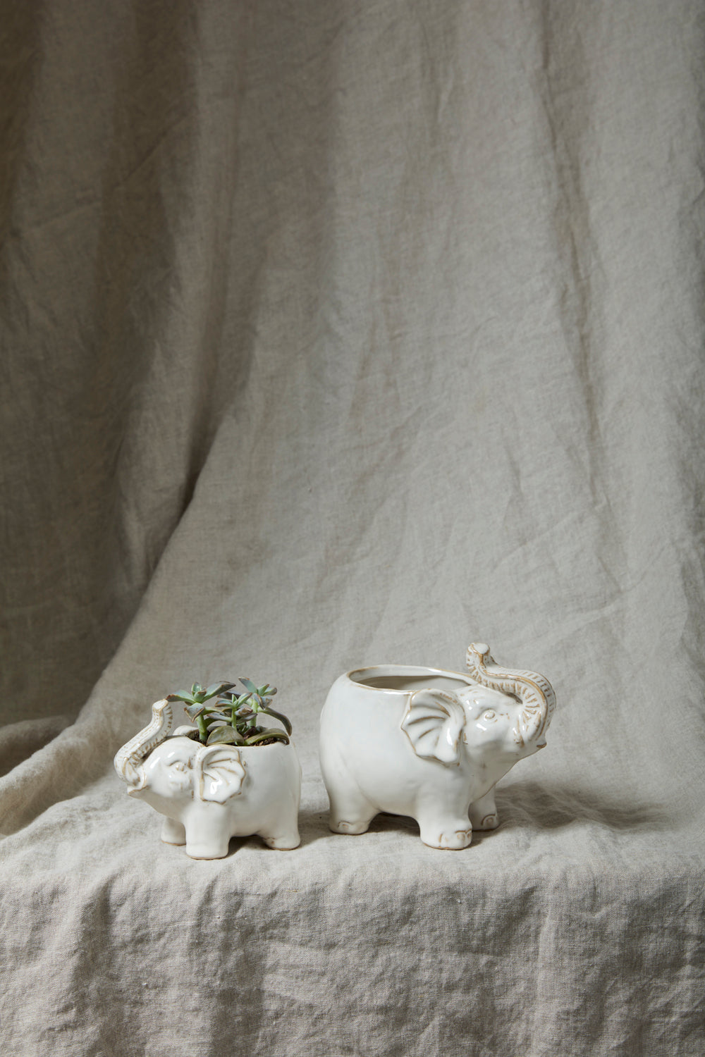 Elephant Pot Set of 8 By Accent Decor | Planters, Troughs & Cachepots | Modishstore - 1