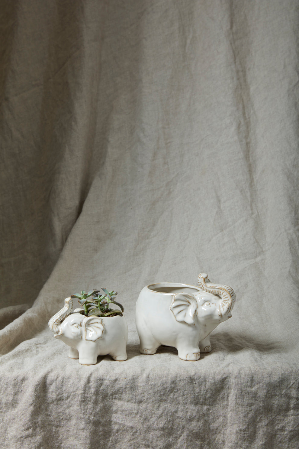 Elephant Pot Set of 8 By Accent Decor | Planters, Troughs & Cachepots | Modishstore - 1