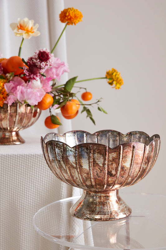 Enid Compote Set of 2 By Accent Decor | Planters, Troughs & Cachepots | Modishstore - 1