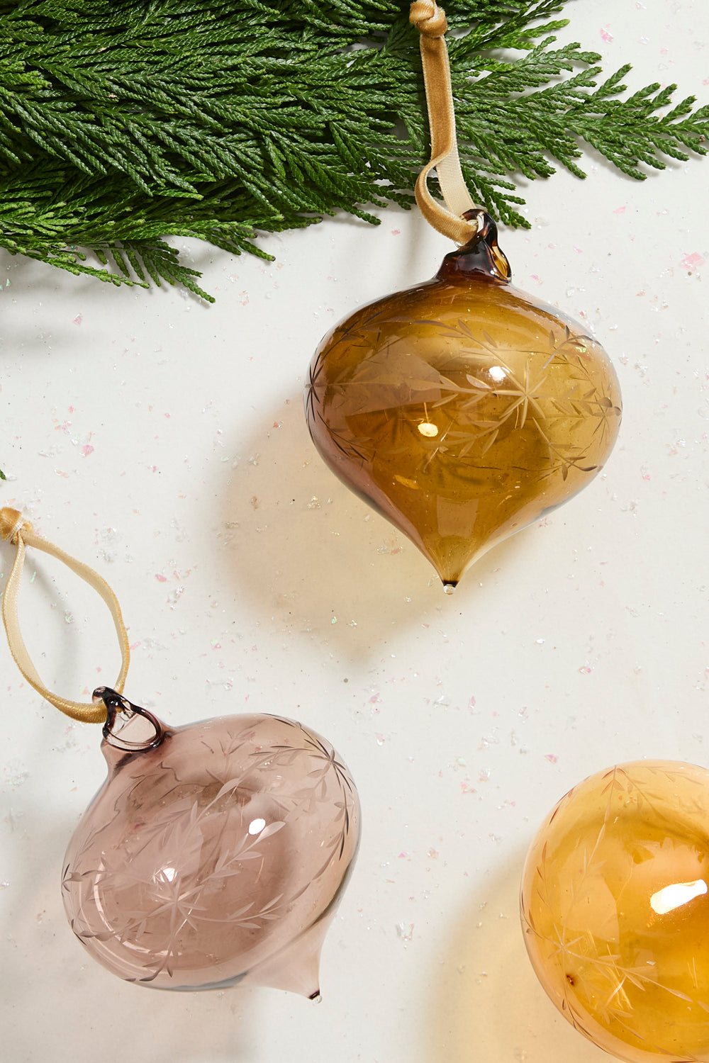 Etched Bauble Ornament Set of 8 By Accent Decor | Ornaments | Modishstore - 1