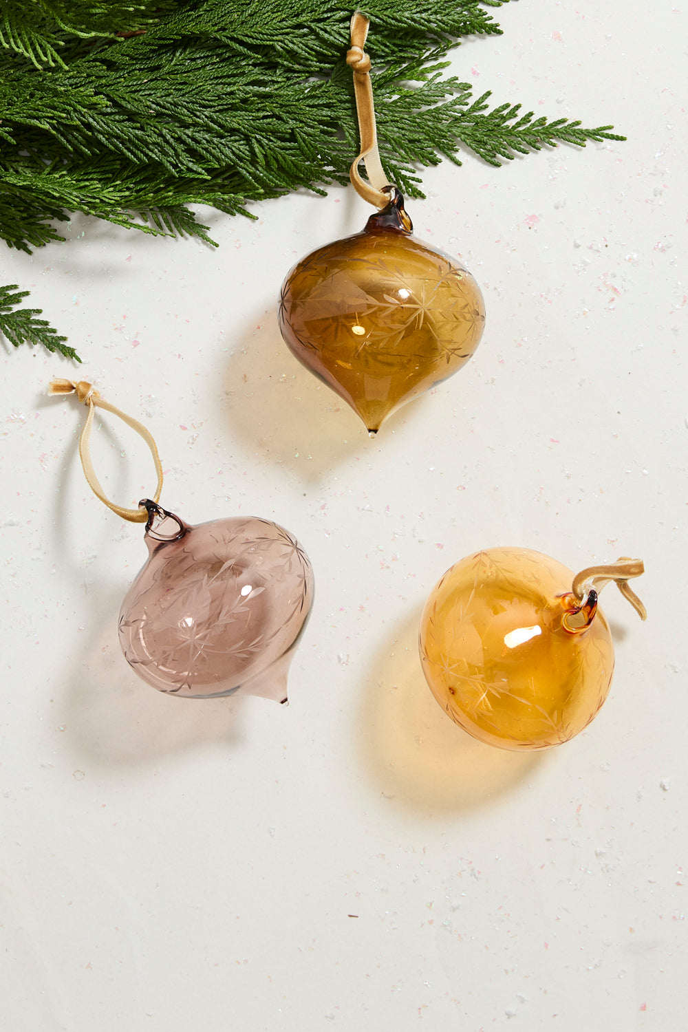 Etched Bauble Ornament Set of 8 By Accent Decor | Ornaments | Modishstore - 3