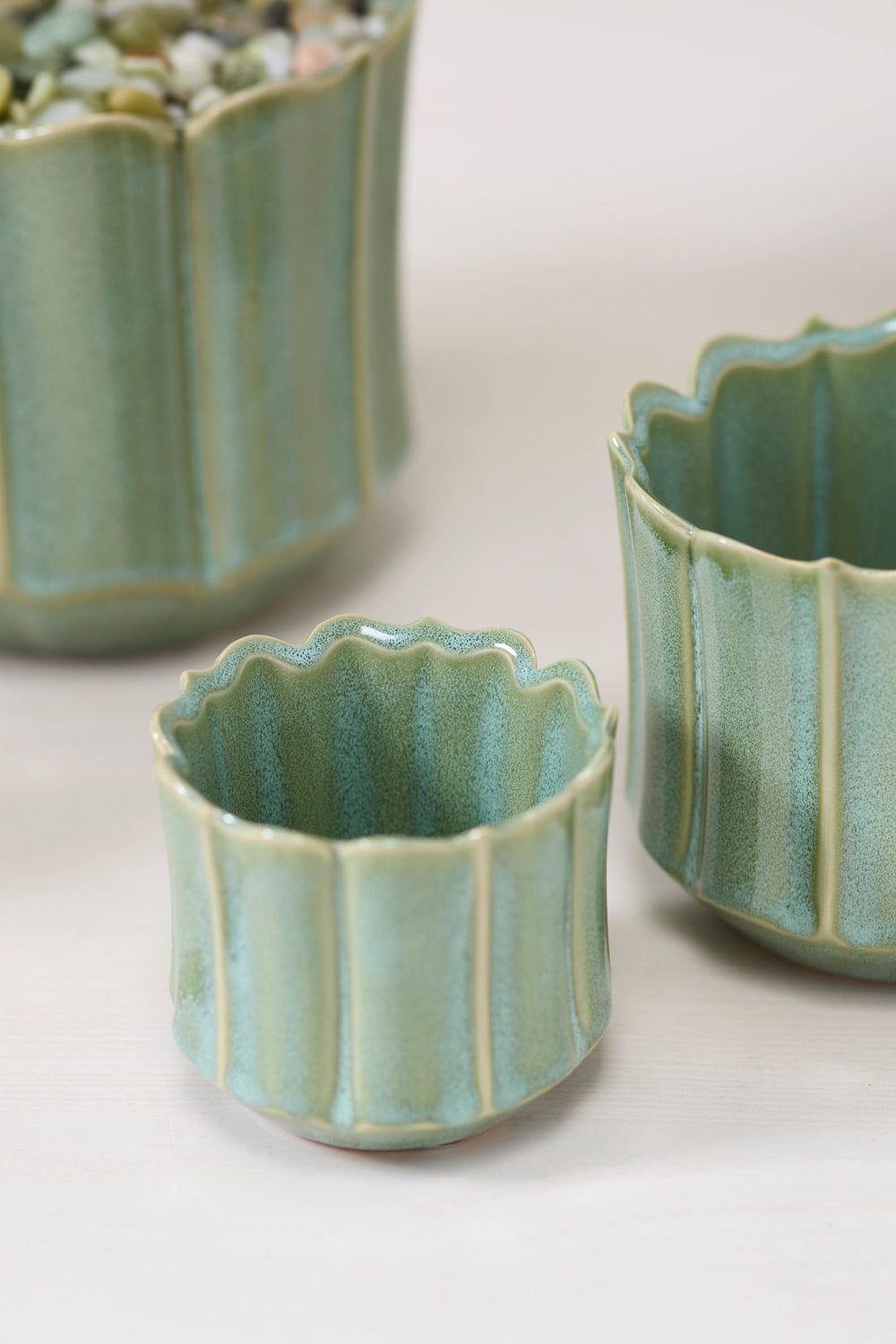 Everleaf Pot Set of 8 By Accent Decor | Planters, Troughs & Cachepots | Modishstore - 1