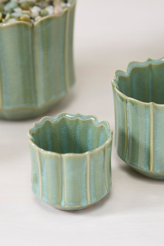 Everleaf Pot Set of 8 By Accent Decor | Planters, Troughs & Cachepots | Modishstore - 1