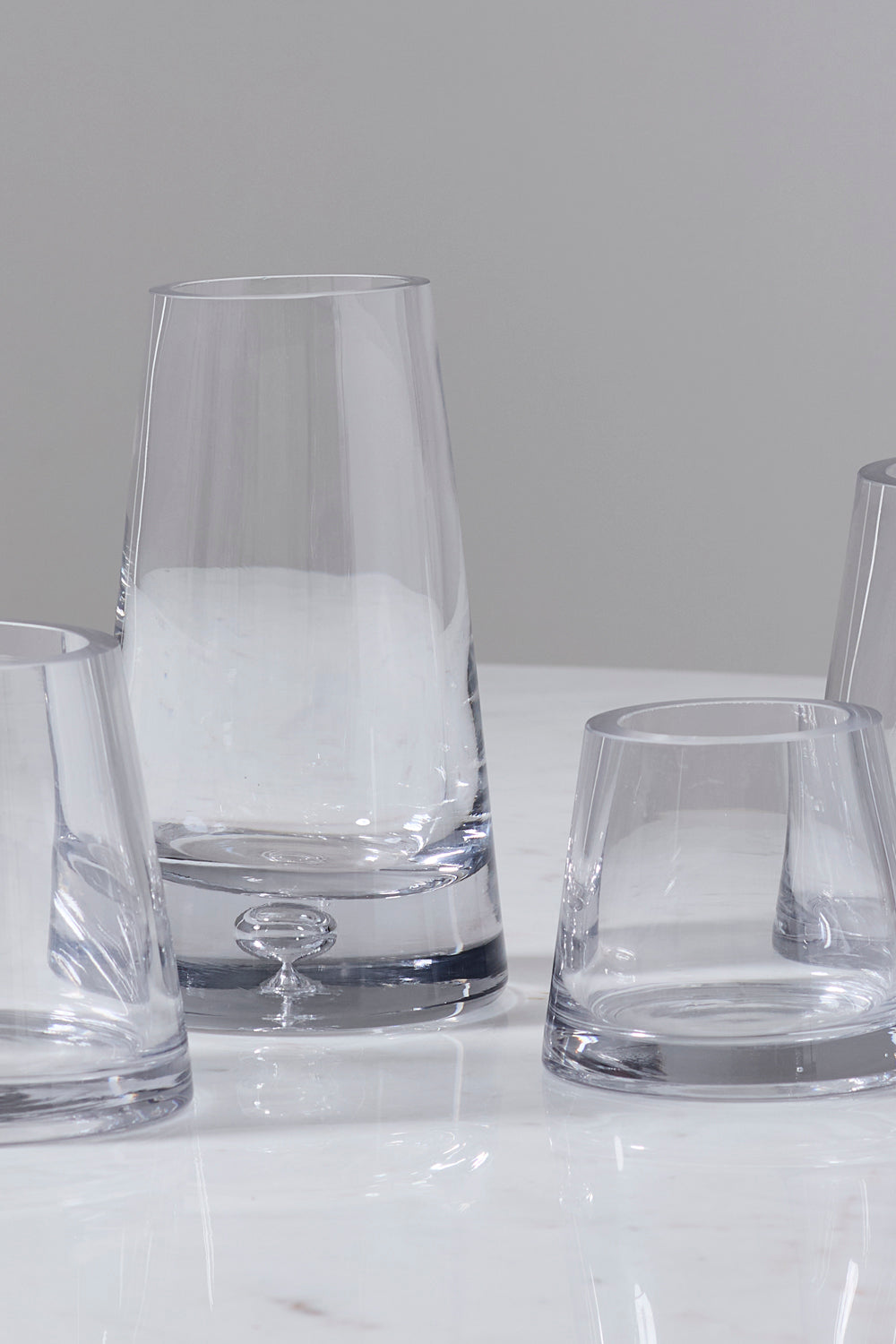 Fat Pyramid Vase Set of 4 By Accent Decor | Vases | Modishstore - 1