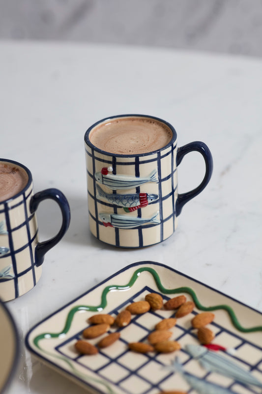 Festive Fish Mug Set of 4 By Accent Decor | Planters, Troughs & Cachepots | Modishstore - 1
