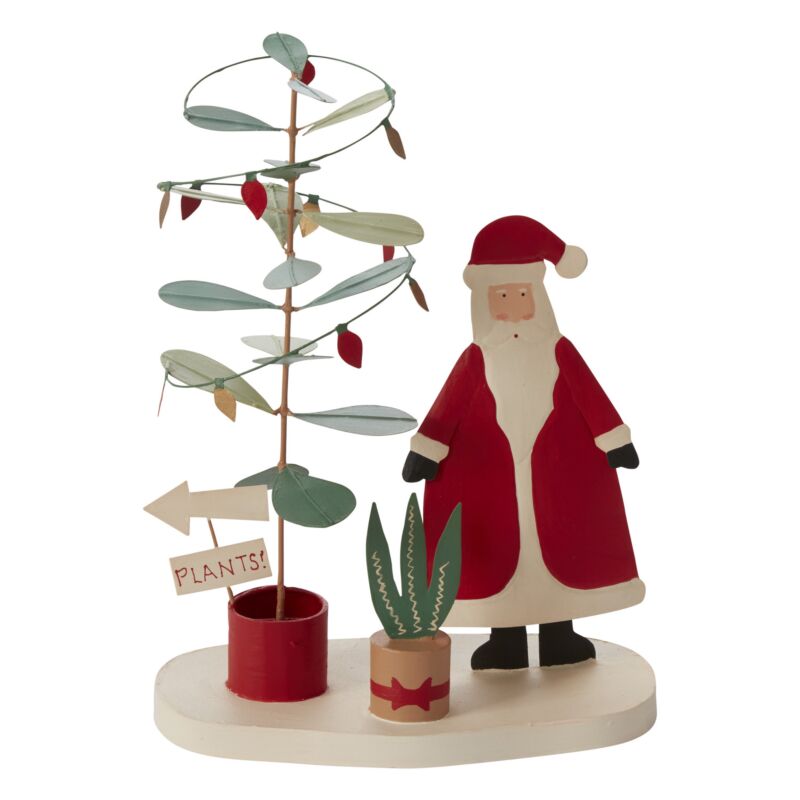 Fiddle Leaf Santa Figurine 7.75"x 4.25"x 10" By Accent Decor | Figurines | Modishstore - 3