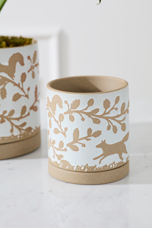 Foxtail Pot with Saucer Set of 4 By Accent Decor | Planters, Troughs & Cachepots | Modishstore - 1