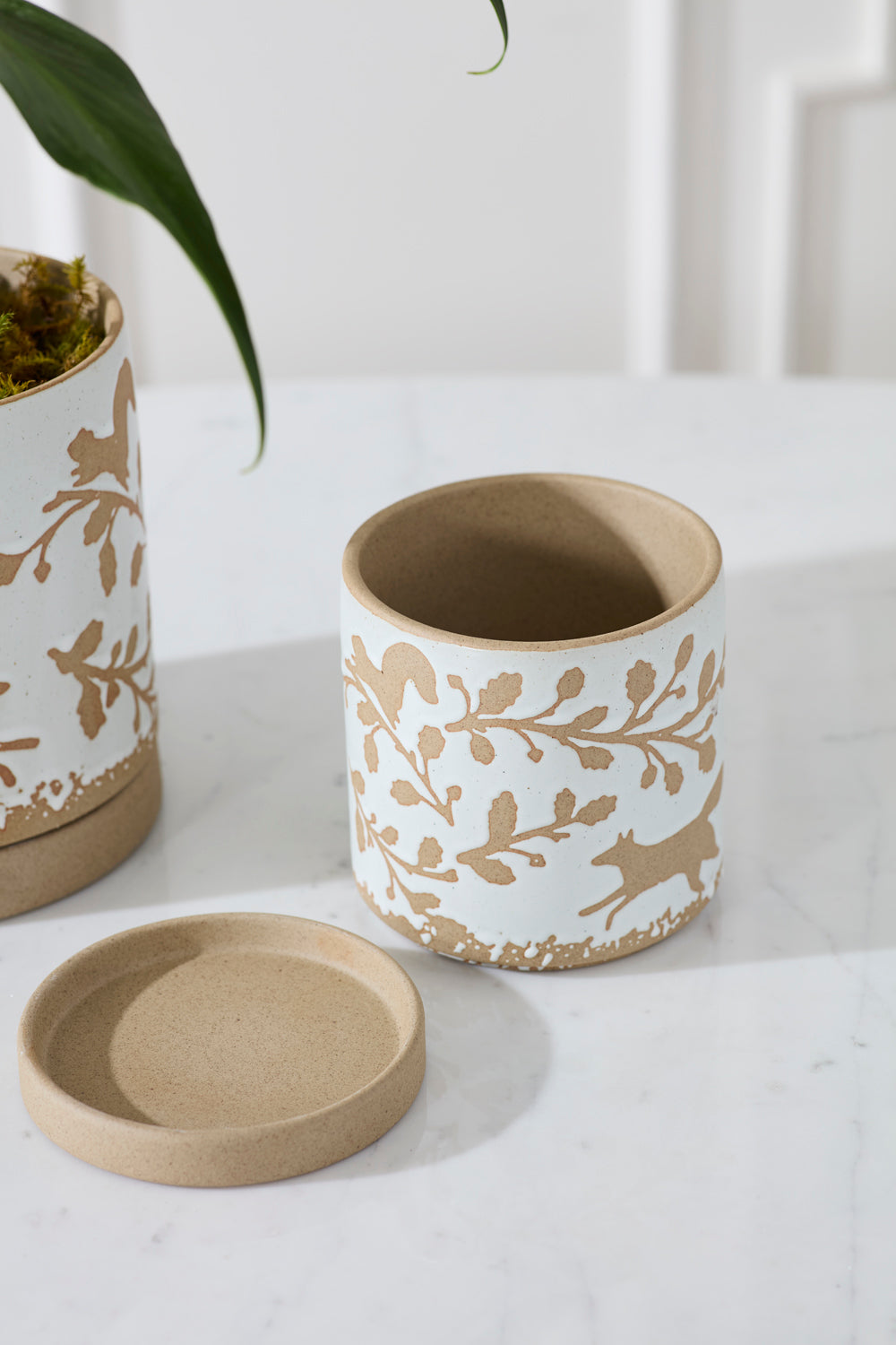 Foxtail Pot with Saucer Set of 4 By Accent Decor | Planters, Troughs & Cachepots | Modishstore - 3